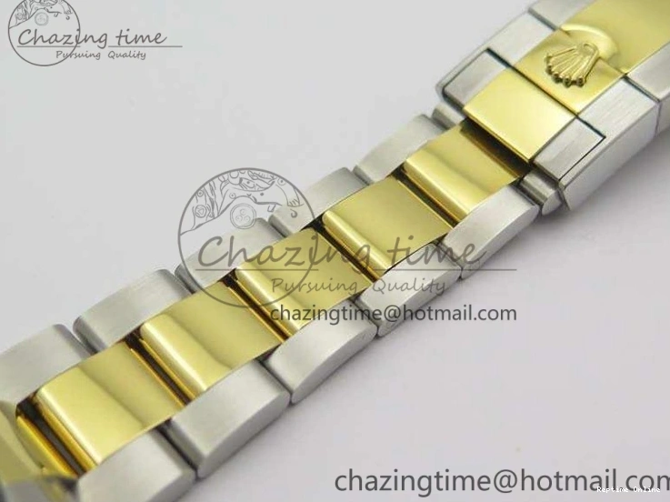 1230 FlexibleFit Daytona SS YG Ceramic Bezel JH Best Edition Gold Dial On SS YG Bracelet A 3528